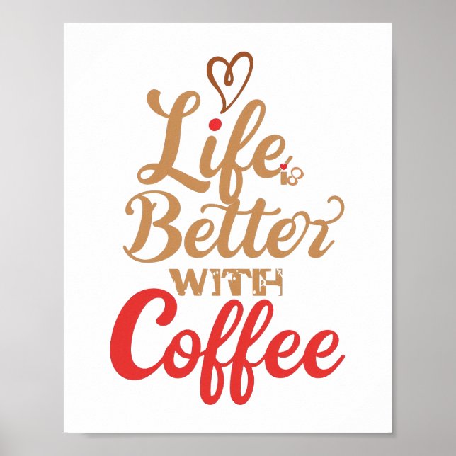 Humourous Morning Caffeine Slogan Poster (Front)