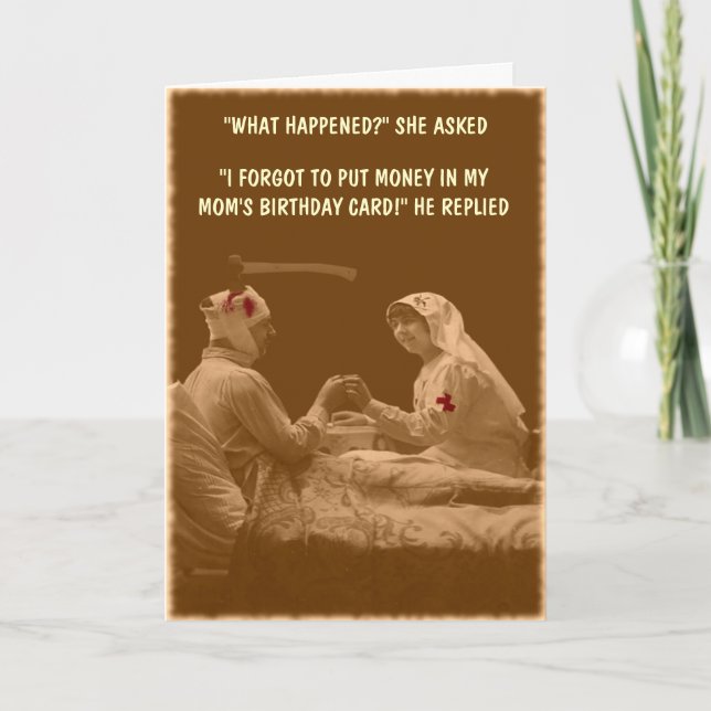 Humourous mother's birthday card (Front)