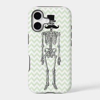 Humourous Moustache on Skeleton LIME iPhone Case