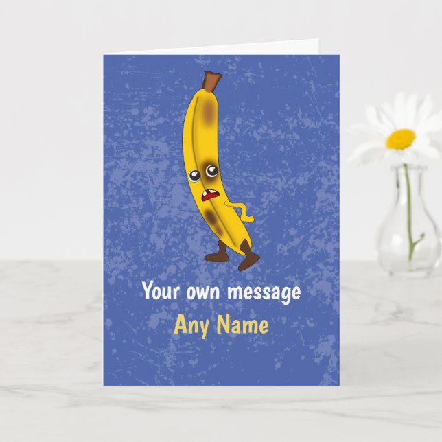 Humourous Mr Banana - Bad-Tempered Fruit Birthday Card (Small Plant)