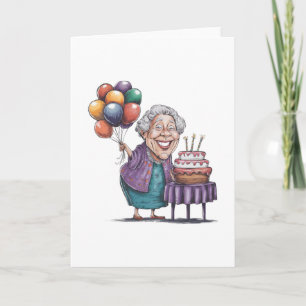 Humourous Nana Bday Party Balloon Art Card