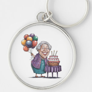 Humourous Nana Bday Party Balloon Art Key Ring
