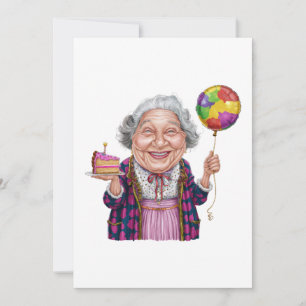Humourous Nana Birthday Cake Slice Invitation