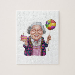 Humourous Nana Birthday Cake Slice Jigsaw Puzzle
