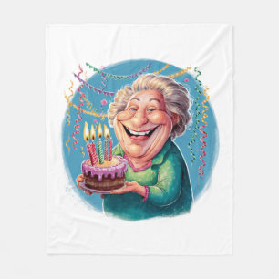 Humourous Nana Birthday Party Fleece Blanket