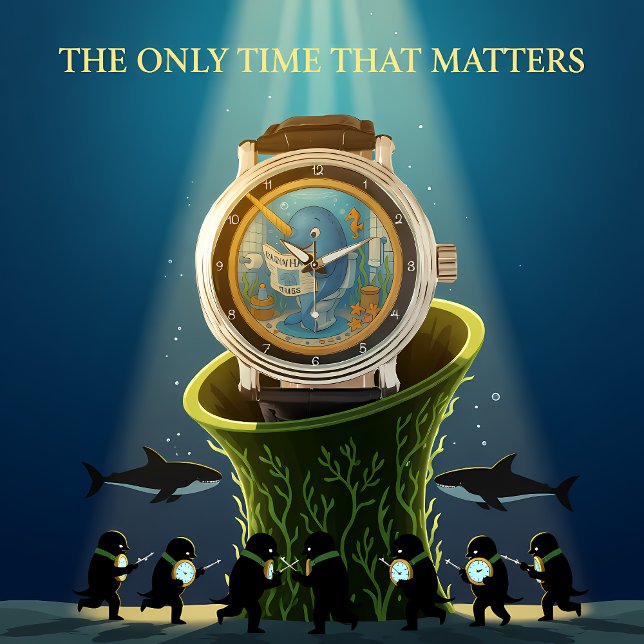 Humourous Narwhal Bathroom Clock Watch (Creator Uploaded)