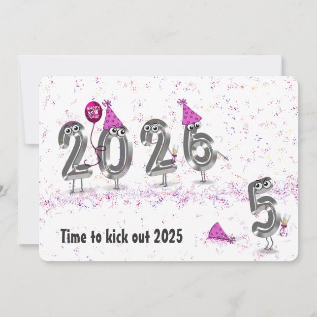 Humourous New Year Party 2024 Invitation (Front)