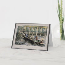 Humourous nostalgia card - fishing with family