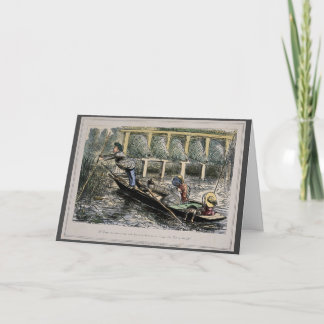 Humourous nostalgia card - fishing with family