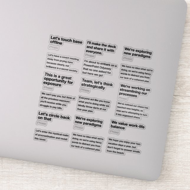 Humourous Office Email Definitions Sticker Pack (Detail)