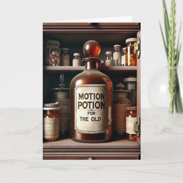 Humourous Old Age Potion Medicine Bottle Card (Front)