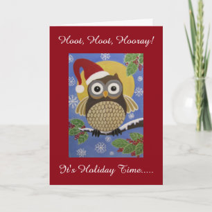 Humourous Owl, Holiday card