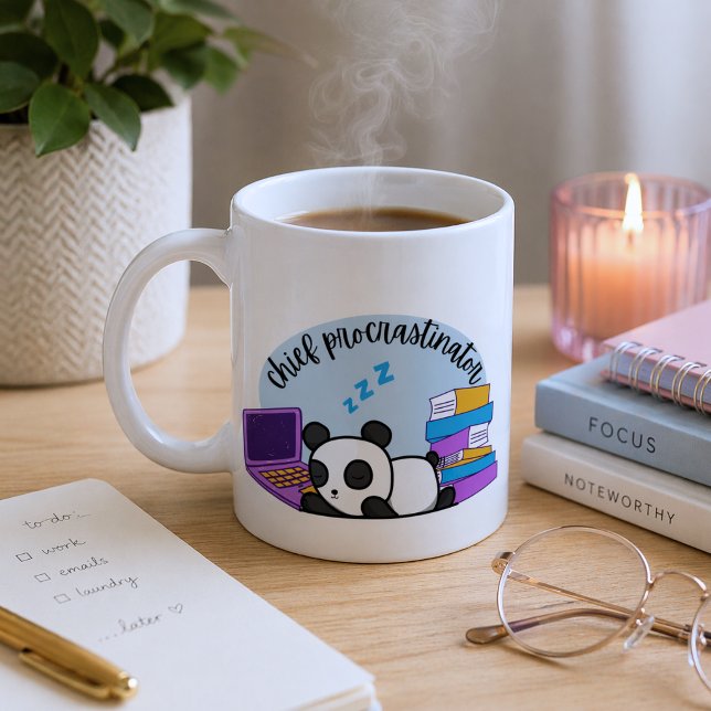 Humourous Panda Procrastinator Coffee Mug (Creator Uploaded)