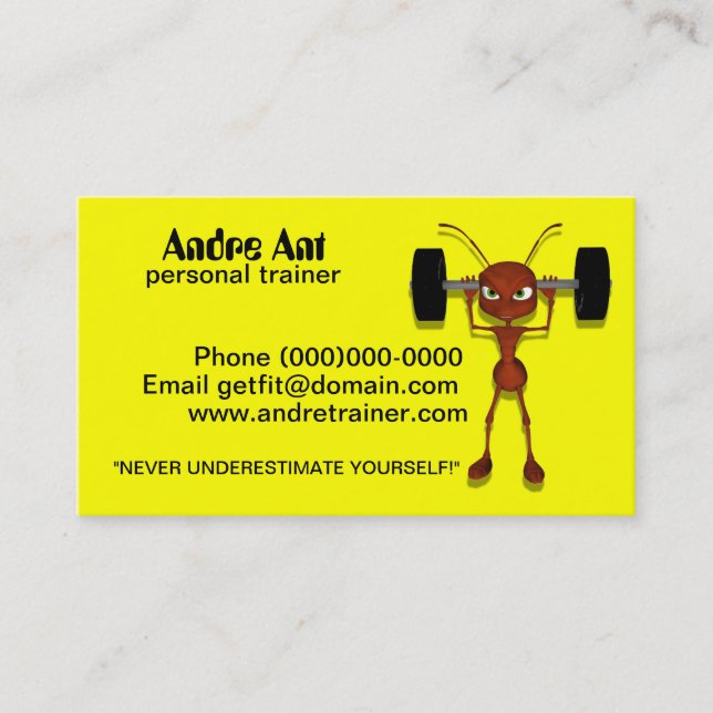 Humourous Personal Trainer Business Cards (Front)