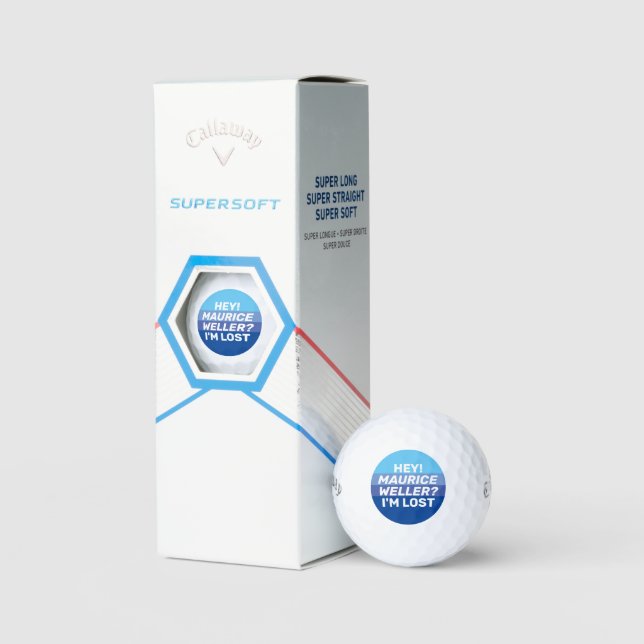 Humourous Personalised Blue Golfer Name Lost-Ball Golf Balls (Packaging)