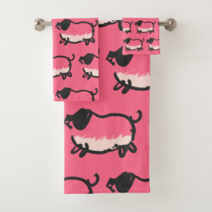 Humourous Pig Year Birthday Choose Colour 3 Bath T Bath Towel Set