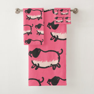 Humourous Pig Year Birthday Choose Colour 3 Bath T Towel Set