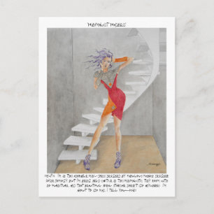 Humourous Postcard w/ Original Art