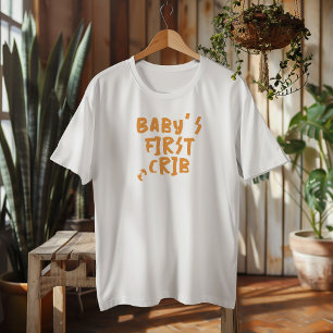 Humourous pregnancy baby fingerprint orange T-Shirt