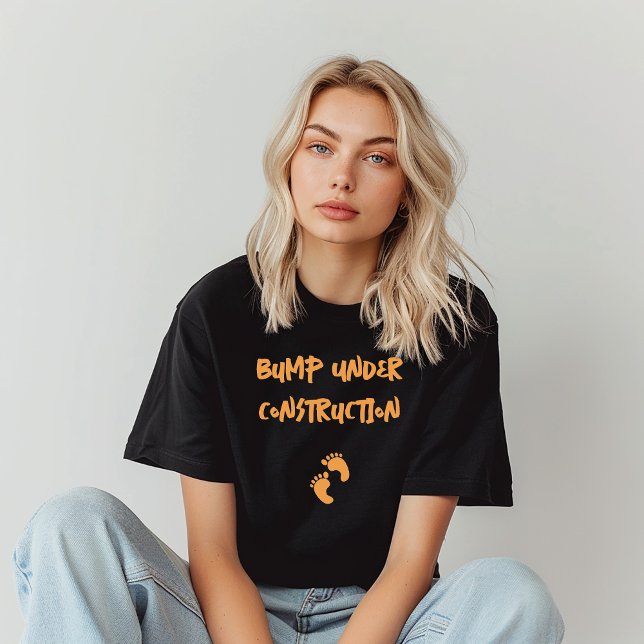 Humourous pregnancy fingerprint black orange T-Shirt (Creator Uploaded)