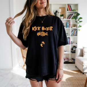 Humourous pregnancy fingerprint black orange T-Shirt