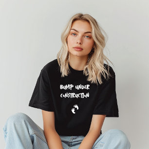 Humourous pregnancy fingerprint black white T-Shirt