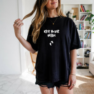 Humourous pregnancy fingerprint black white T-Shirt