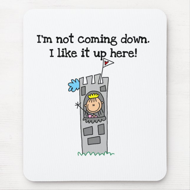 Humourous Princess in Tower Mouse Mat (Front)