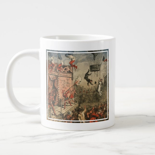 Humourous Print Of A Theatrical Performer Large Coffee Mug (Left)