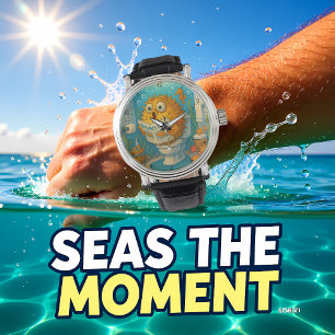 Humourous Pufferfish  Reading in an Aquatic-Themed Watch