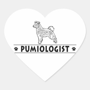 Humourous Pumi Dog Heart Sticker