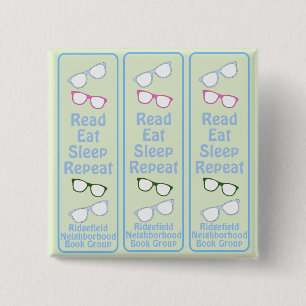 Humourous Read Eat Sleep Repeat Eyeglasses 15 Cm Square Badge