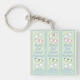 Humourous Read Eat Sleep Repeat Eyeglasses Key Ring