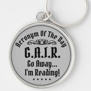 Humourous Reading Acronym Black Text Key Ring