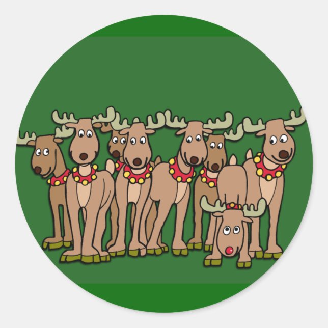 Humourous Reindeer Cards or Stickers (Front)