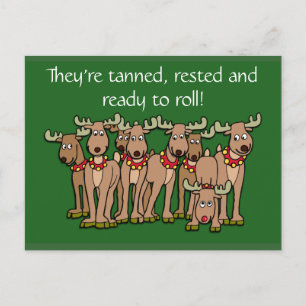 Humourous Reindeer Cards or Stickers
