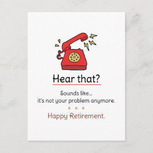 Humourous Retirement Retro Phone Not Your Prob Holiday Postcard