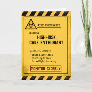 Humourous Risk Assessment Birthday Card