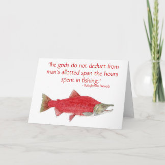 Humourous Salmon Card with quote 2