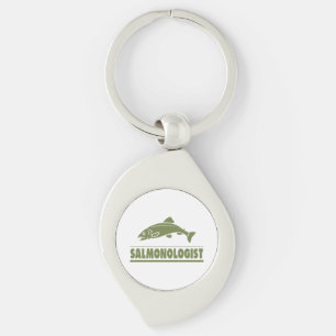 Humourous Salmon Fishing Key Ring
