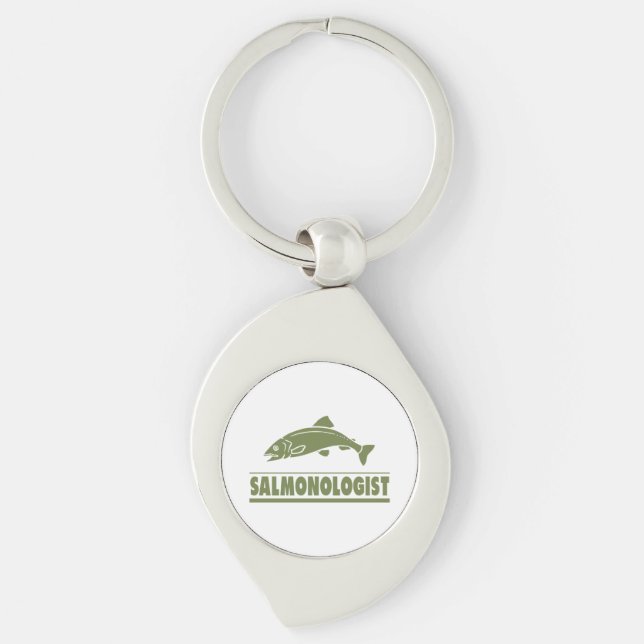Humourous Salmon Fishing Key Ring (Front)