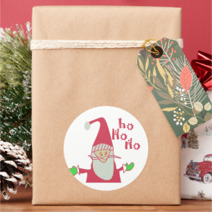 Humourous Santa with Festive Ho Ho Ho Classic Round Sticker