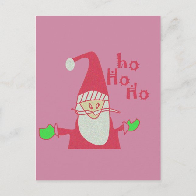 Humourous Santa with Festive Ho Ho Ho Postcard (Front)