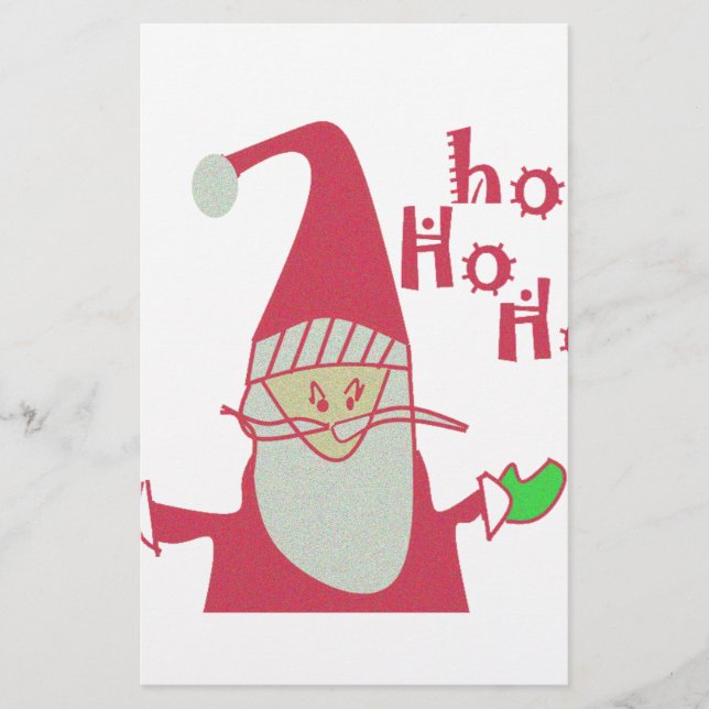 Humourous Santa with Festive Ho Ho Ho Stationery (Front)