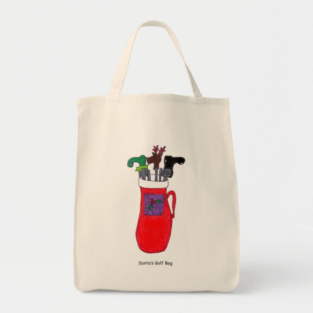 Humourous Santa's Golf Bag Tote Bag (Front)