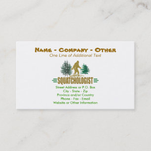 Humourous Sasquatch, Bigfoot Business Card