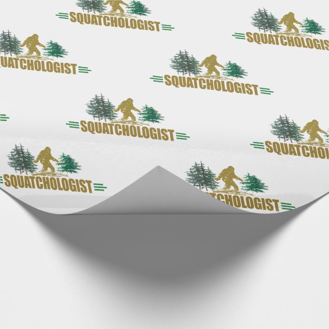 Humourous Sasquatch, Funny Big Foot Wrapping Paper (Corner)