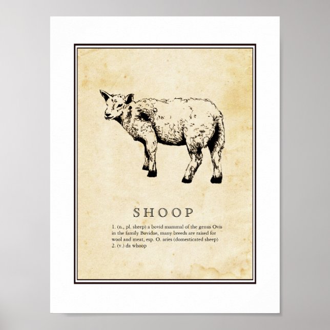 Humourous Scientific Illustration - Shoop (Sheep) Poster (Front)