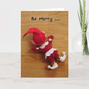 Humourous Self Loathing Christmas Elf Greeting Car Holiday Card