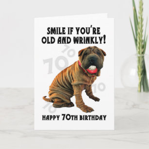 humourous shar pei old and wrinkly birthday card -